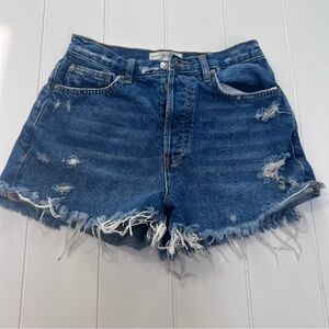 We The Free Free People Makai Cut Off Distressed Denim Shorts Blue Size 27